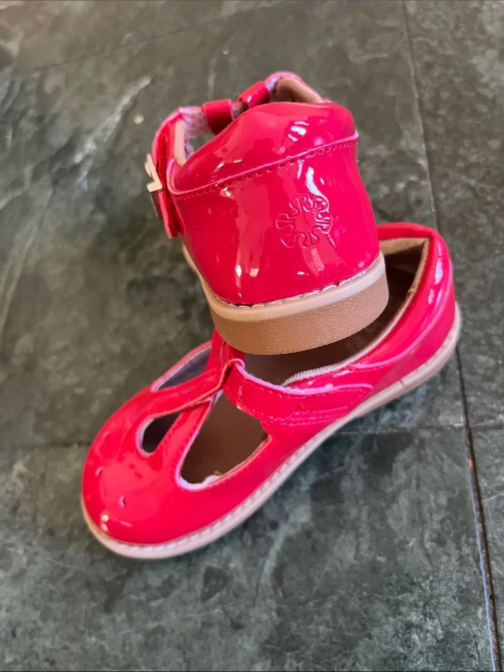 Stride Rite Shiny Red Patent T-Strap Mary Jane Shoes